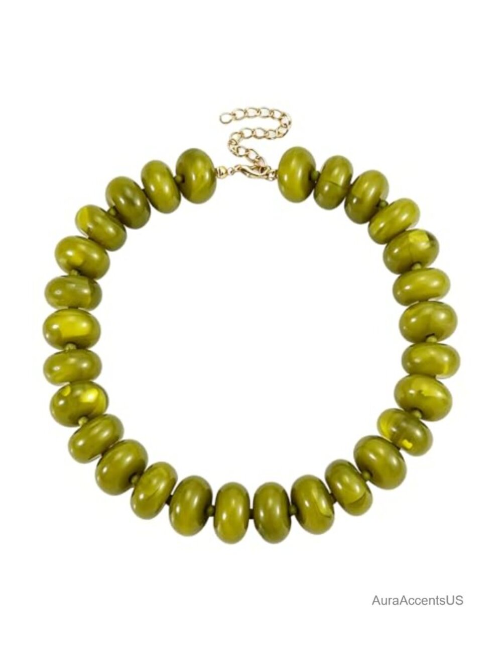 Chunky Resin Beaded Necklace for Women, Large Statement Boho Summer Jewelry